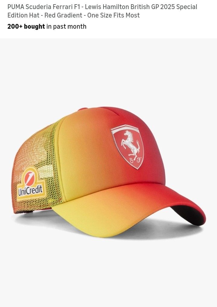 PUMA - Scuderia Ferrari - Formula1 Hat - Lewis Hamilton -  British GP 2025. Limited Edition !!