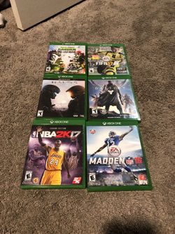 6 Xbox one games all in amazing condition. Includes legend edition 2k17