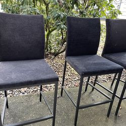 3 Dark Brown Barstool Chairs