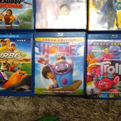 DreamWorks 6 Blu Ray Movie Bundle Mr Peabody & Sherman, Megamind, Turbo,Trolls,Home,& Abominable