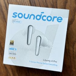 Soundcore Liberty Pro 4 Anker Noise Canceling Earbuds White Headphones