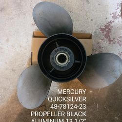 MERCURY QUICKSILVER 48-78124-23 PROPELLER BLACK ALUMINUM 13 1/2" X 23" BOAT