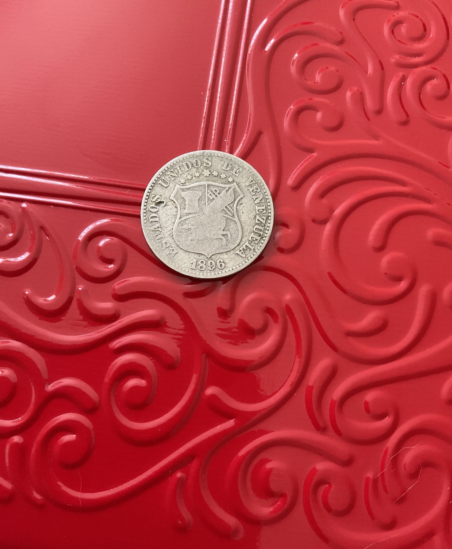 1896 Venezuela 12 1/2 Centimos Coin