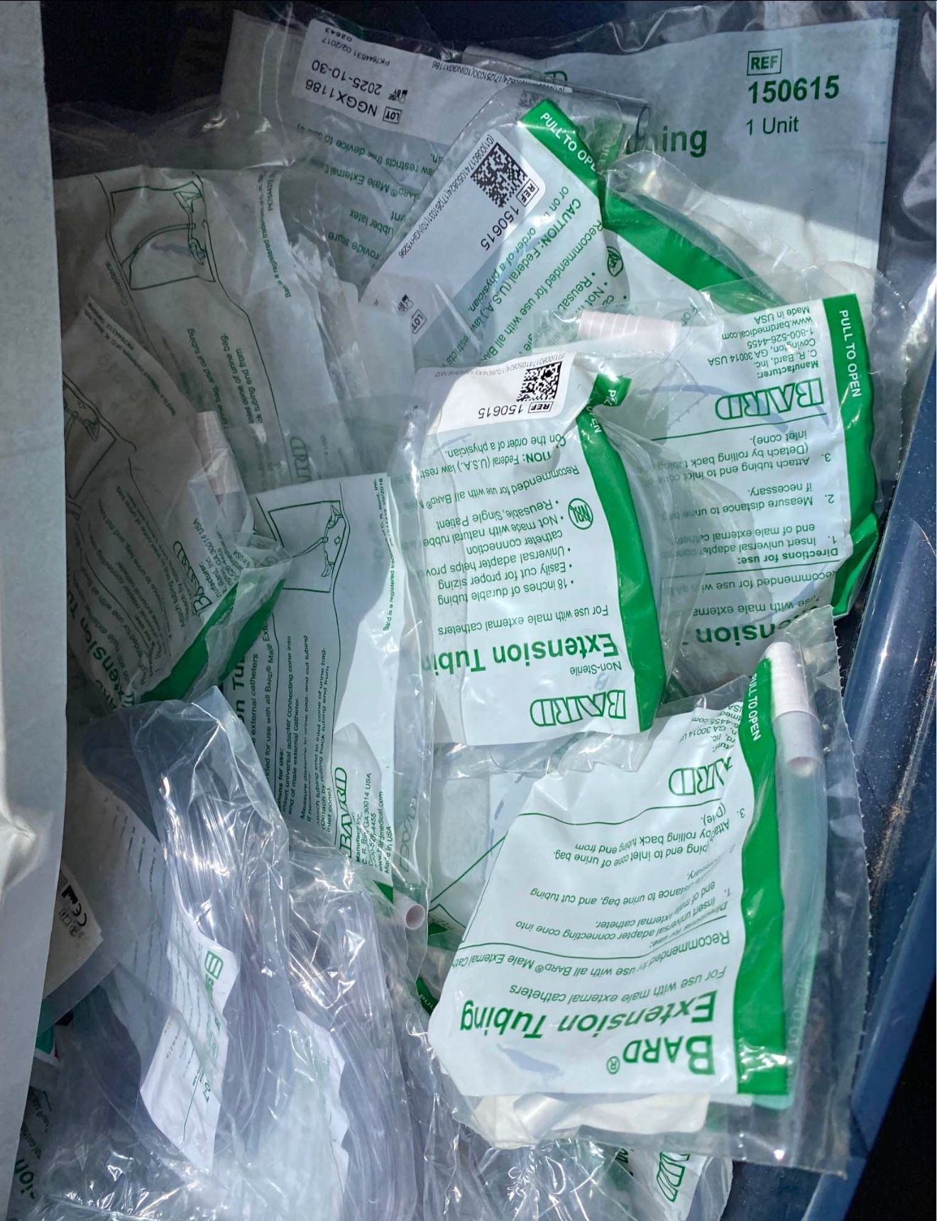 Unopened Male Catheter Tubing And Tips 28mm