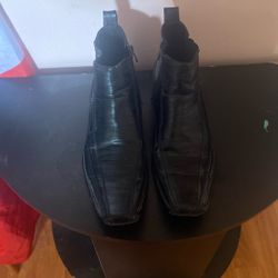 Bonafini Men's D620 black side-zipper dress boots