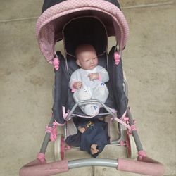 2 Baby Dolls With Stroller