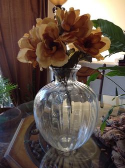 Very Large glass vase 15 in tall