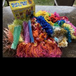 Huge Wholesale Clearance Lot of Hawaiian Hula Party accessories Extra PCs Luau decorations kids straw skirts flowers lays wristlets and more!!!