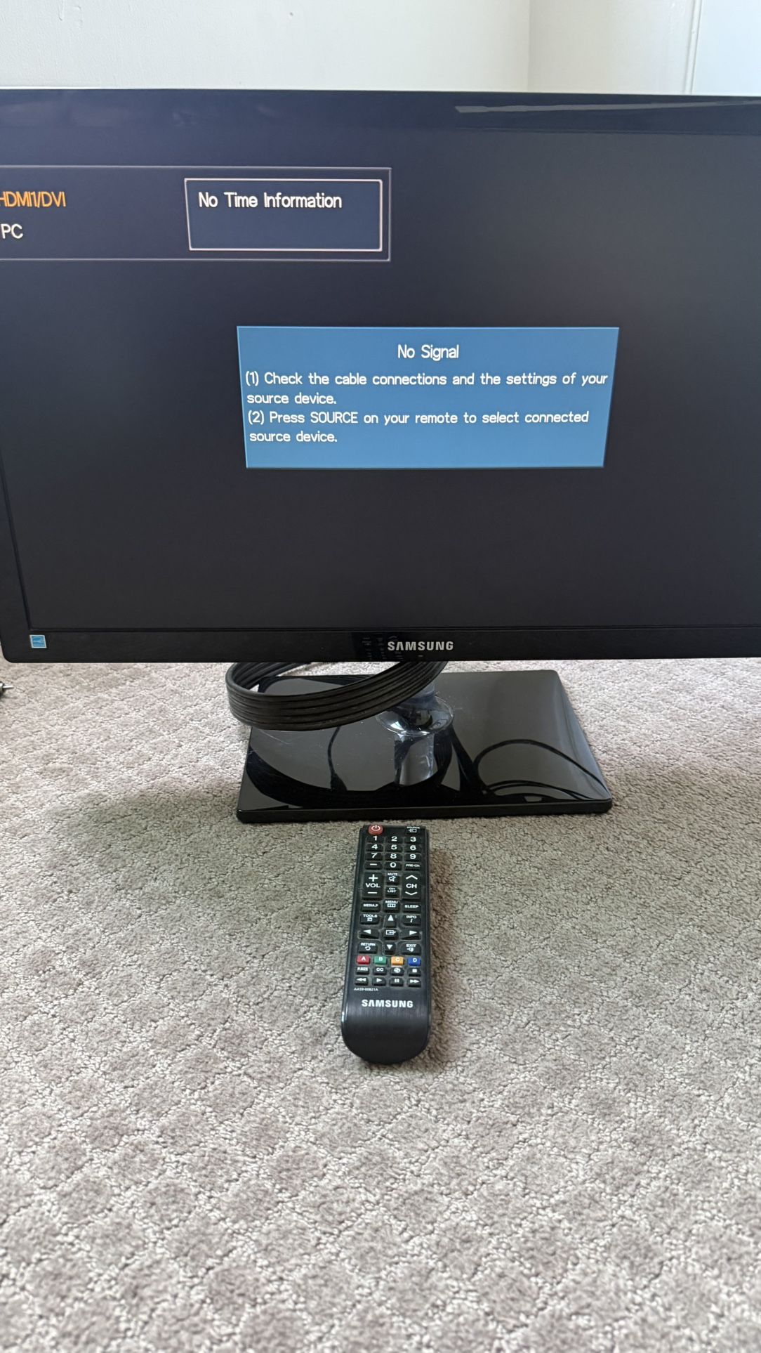 Samsung T24C550ND 24" 23.6" 1080p FHD LED Television TV Monitor TESTED comes with remote & cables