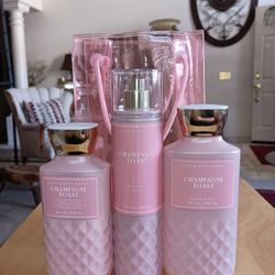 Bath And Body Works Champagne Toast 3 Pc Set
