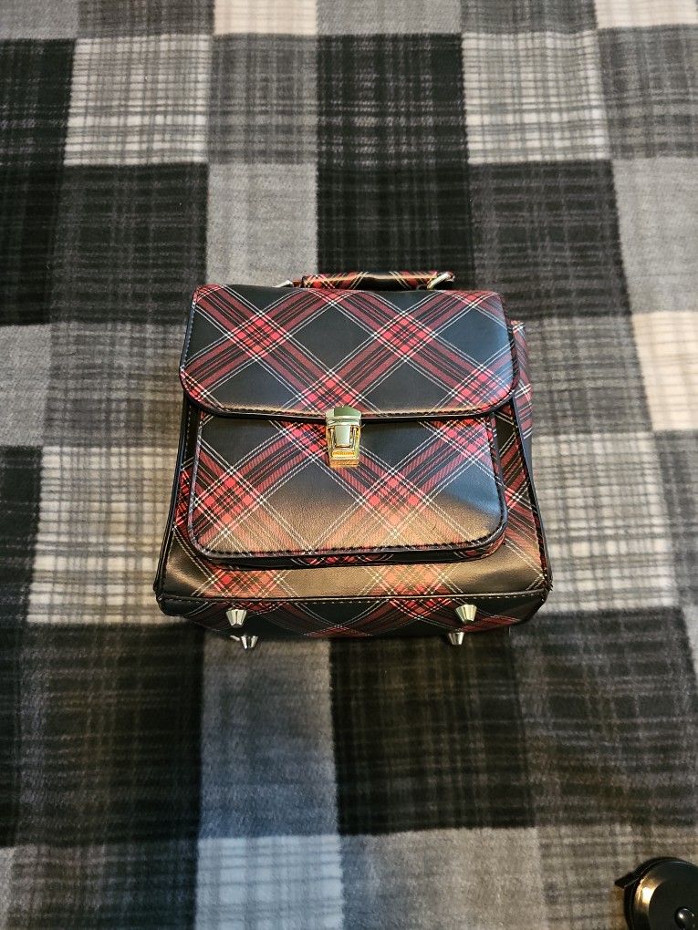 Red And Black Plaid Madden Girl Backpack