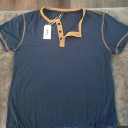 Men's New Navy Blue With Tan Accents Polo Shirt 
