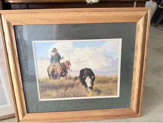 Framed Western Cowboy Art Print
