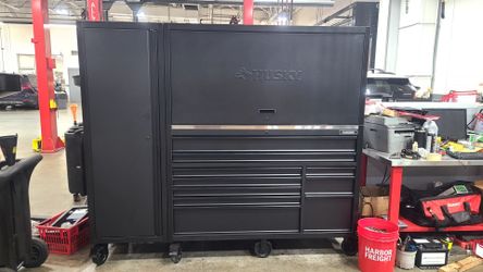 Husky tool box hutch and locker as one