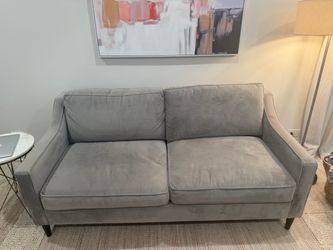 Gray Velvet Two-Seat Sofa - West Elm