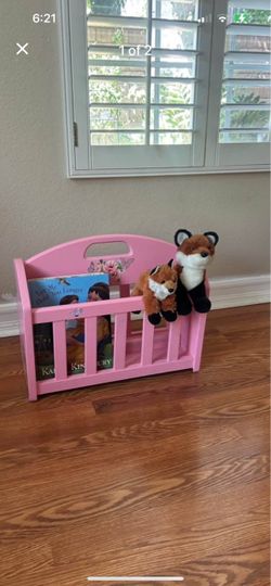 Pink Wooden Magazine Book Rack