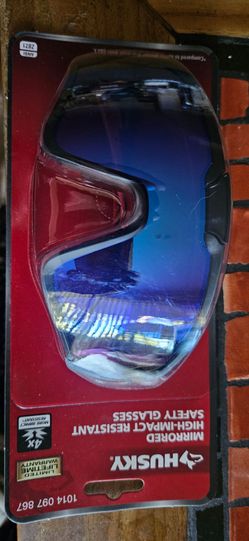 Husky mirrored high-impact safety glasses