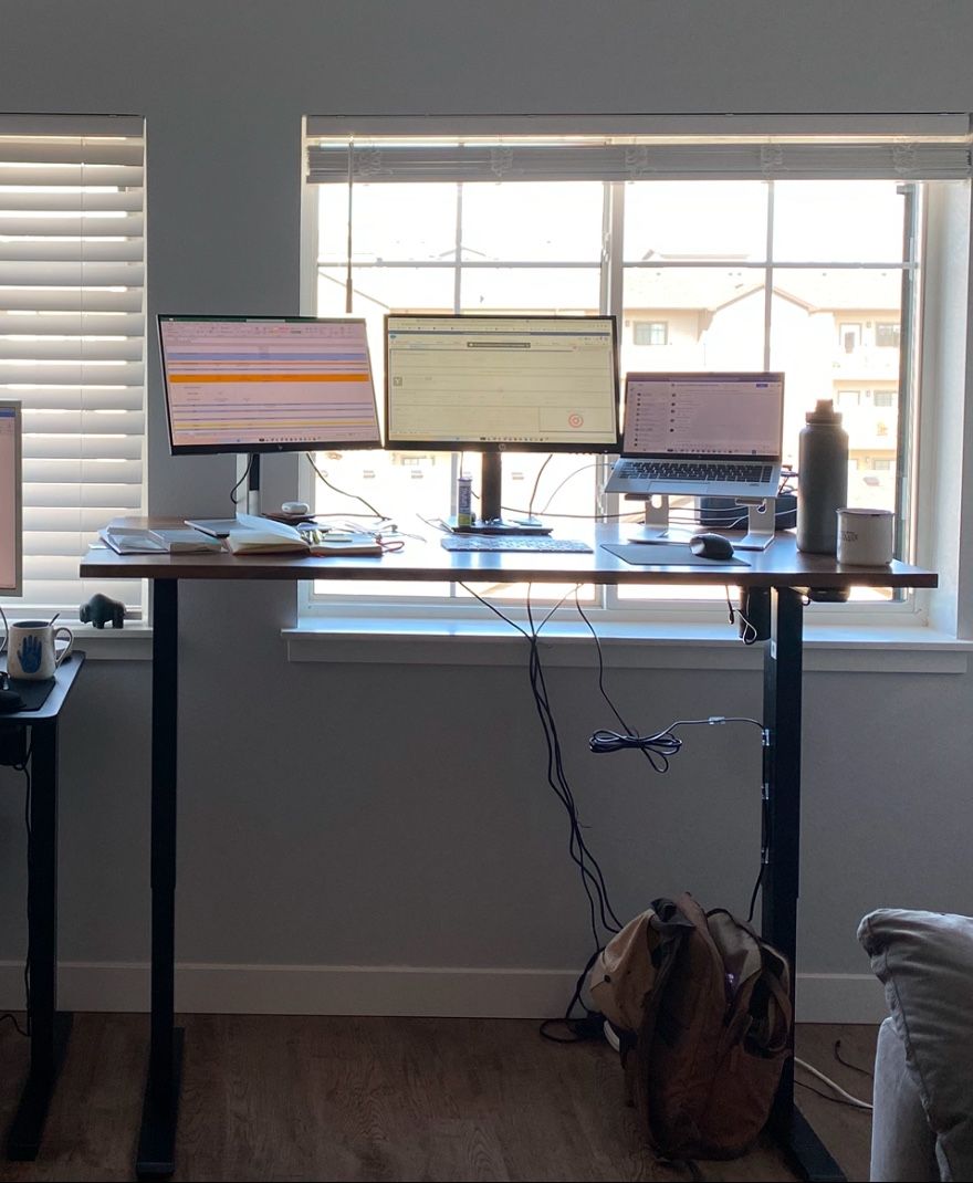 Standing Desk with 2 HP Monitors