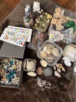 Craft Supplies “Big Bundle”. , Rhinestones , Sea shells, Sand Dollars,Beads & more