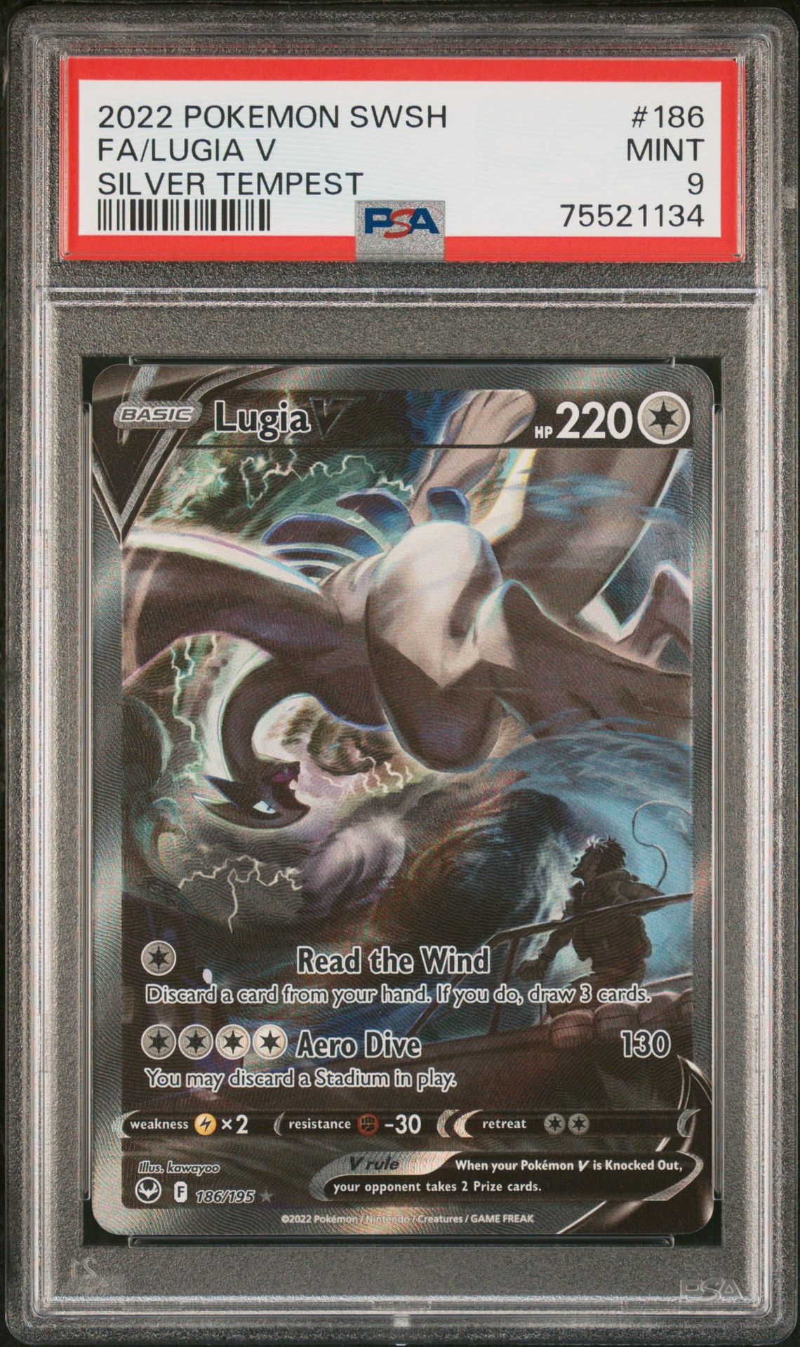 Lugia V Alt Art PSA 9 186/195 Pokemon Card Silver Tempest