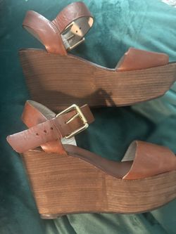 Michael Kors Leather Wedge Sandals, Size 6 NEW