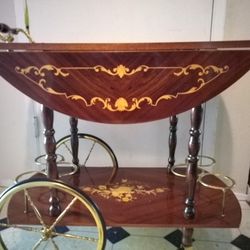 VINTAGE  Italian  MARQUETRY Tea Cart