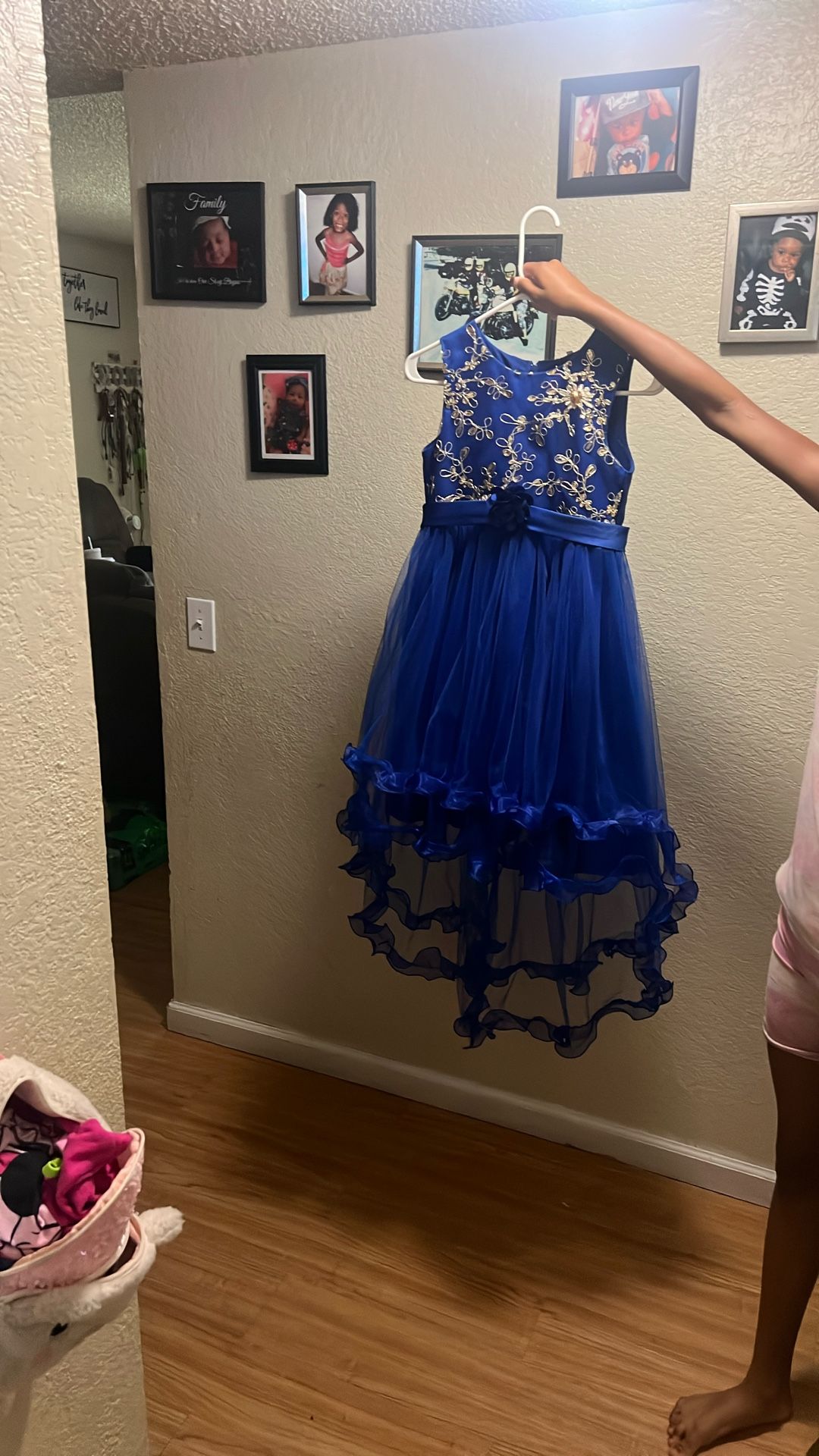 Kids Graduation Dress Golden Blue