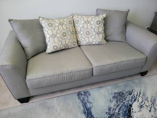 Mint sofa 82"l x 36"d x 27"h.
Pet free smoke free kid free home paid $1499
In spare room barely used