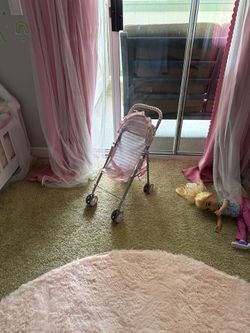 Pink Folding Doll Stroller – Like New