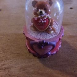 Valentines Day Bear Snow Globe 