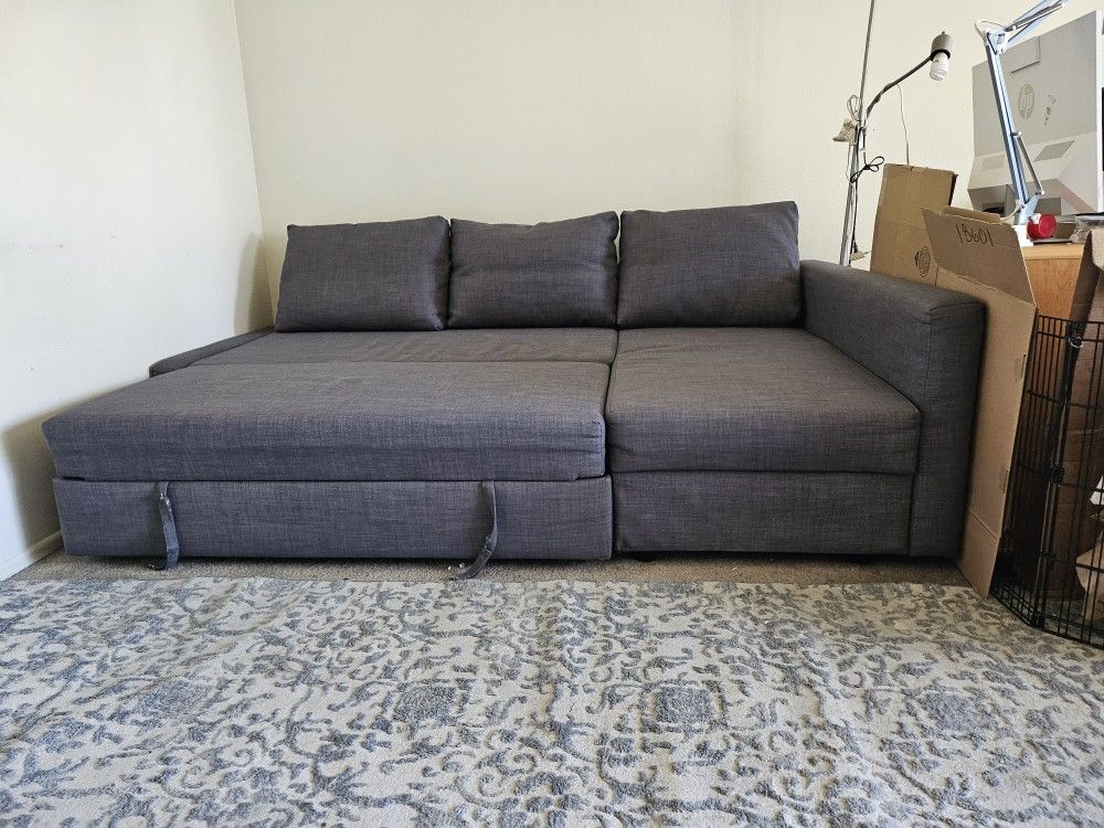 IKEA Sleeper Sectional – 3-Seater w/ Storage (Gray)