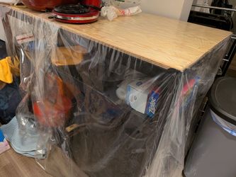 Rectangular Work Table with Storage Shelves