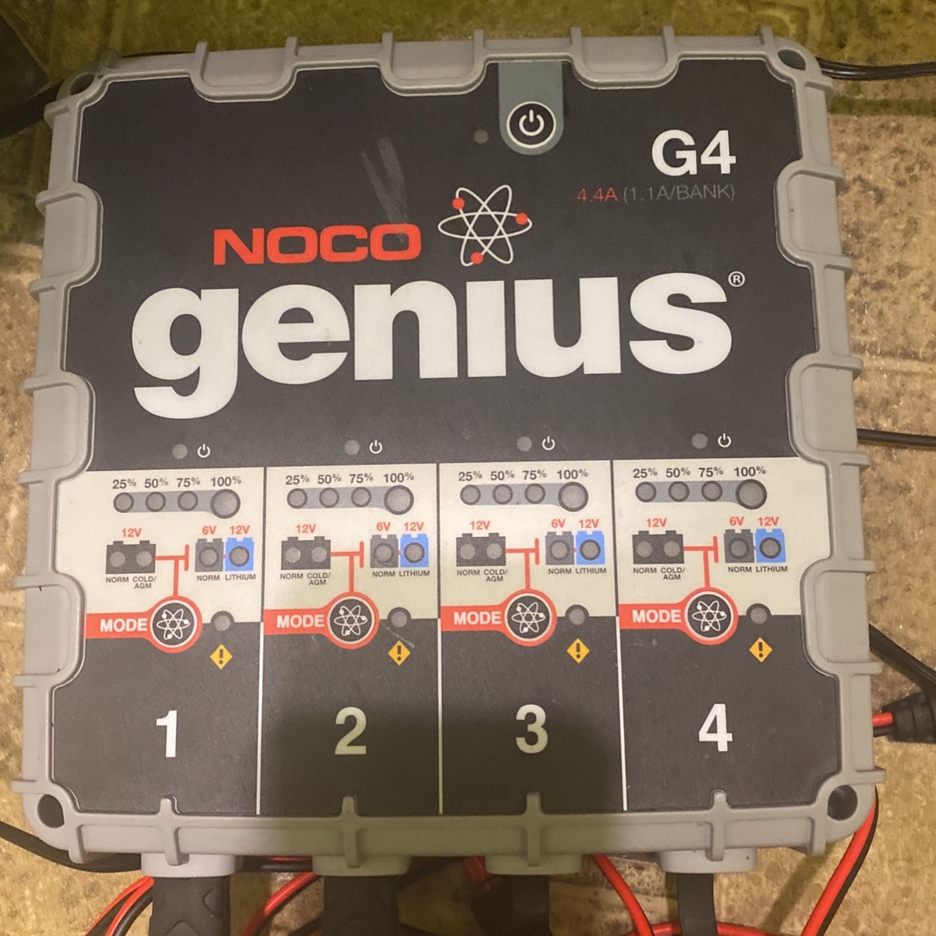 Noco Genius G4 6V/12V 4.4 Amp 4-Bank Battery Charger Maintainer