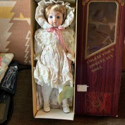 15” Porcelain Doll No Stand. 