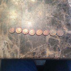 8 Indian Head Pennies Coin