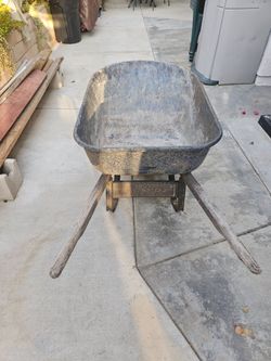 Wheelbarrow with Wooden Handles