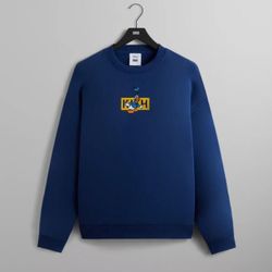 Kith X Disney Donald Duck Blue Classic Logo Williams Crewneck Sweatshirt XXL