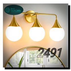 HAHZT Bathroom Vanity Light Fixtures: 2-Light Mid Century Farmhouse Bathroom Lighting Fixtures