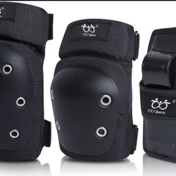 TXJ Sports Kids Knee, Elbow, Wrist Pads/Guards Protective Gear, Black M, New