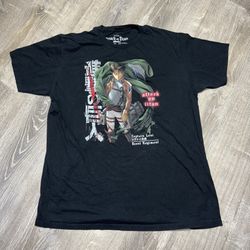 Attack On Titan Shirt Mens XL Captain Levi Scout Regiment Anime Tee Season 3