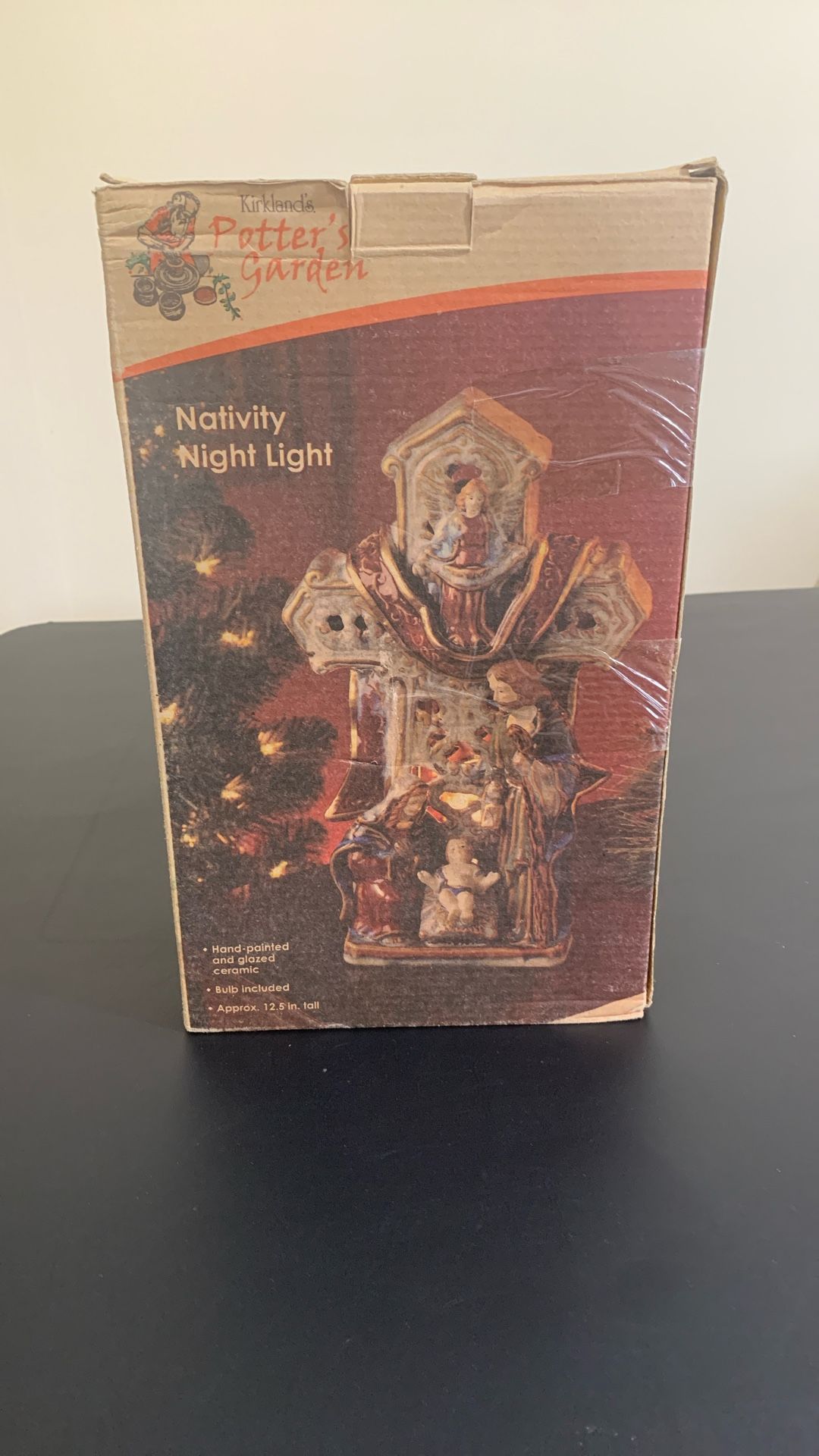 Kirkland’s Potter’s Garden Manger Scene Nativity Night Light Detailed