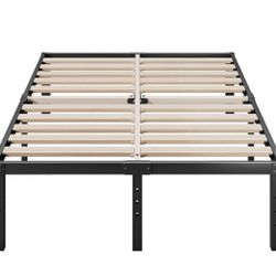 ZIYOO Queen Size Metal Bed Frame (used- wood slats not included)
