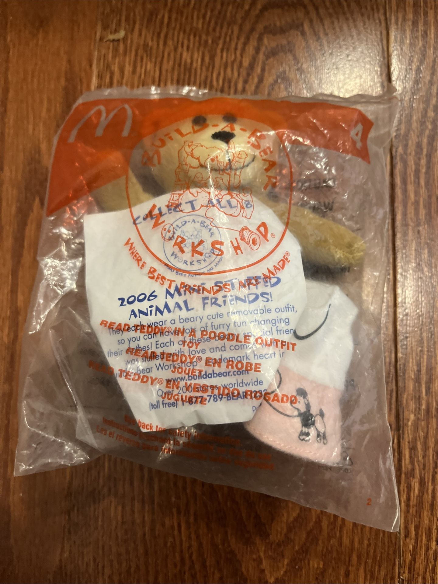 2006 Mcdonald’s Happy Meal Toy Build A Bear Workshop Teddy In A Poodle Outfit. #4.