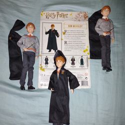Three Ron Weasley Harry Potter Action Figures