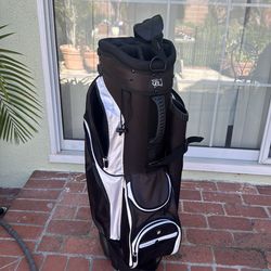 Golf cart , bag by R.J golf.  W/tire pull handle system