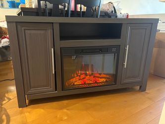 Working faux fireplace cabinet w/heater