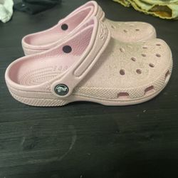 Girls Crocs Pink Used Condition Size 3 