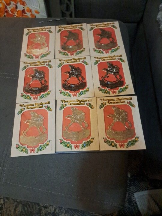 9x Norman Rockwell McDonald's Coca-Cola Christmas Ornament 50th Anniversary 1983