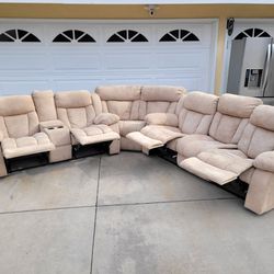 4 Recliner L-Shaped Couch $250 