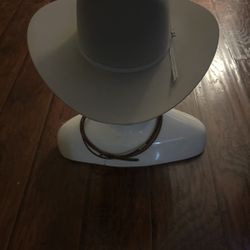 silver stetson cowboy  hat